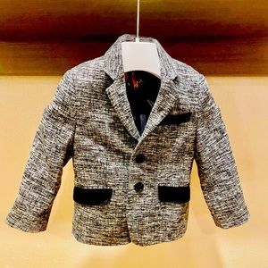 ELIE BALLEH WOOL BOYS SPORT COAT JACKET BLAZER - GRAY/BLACK - SIZE (S)